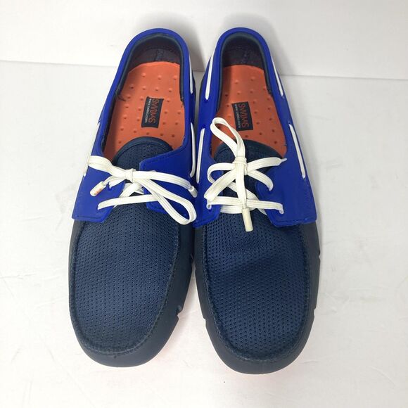 Swims Shoes Mens Size 9 Blue Orange Mesh Lace Up Loafers Water Resistant Comfort - Picture 2 of 15